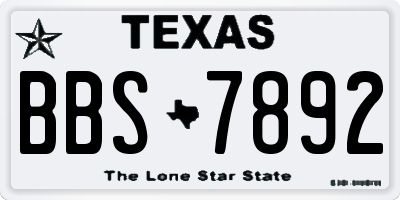 TX license plate BBS7892