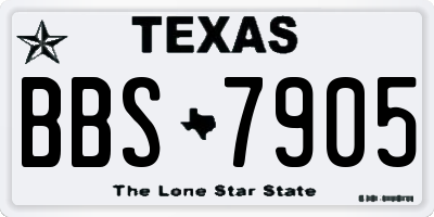 TX license plate BBS7905