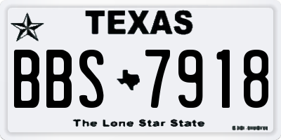 TX license plate BBS7918