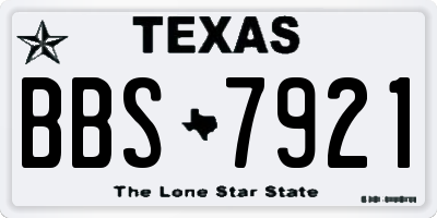 TX license plate BBS7921