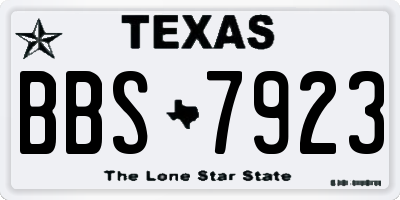 TX license plate BBS7923