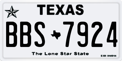 TX license plate BBS7924