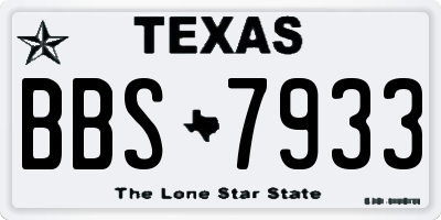 TX license plate BBS7933