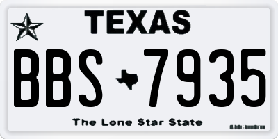 TX license plate BBS7935