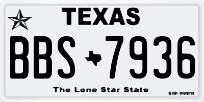 TX license plate BBS7936