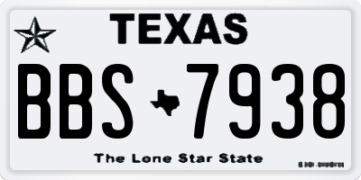TX license plate BBS7938