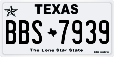 TX license plate BBS7939