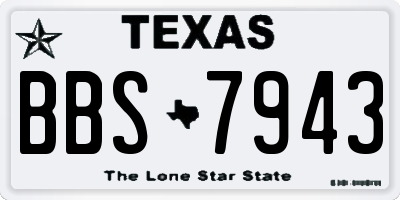 TX license plate BBS7943