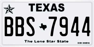 TX license plate BBS7944