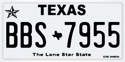 TX license plate BBS7955