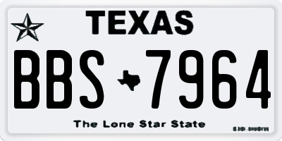 TX license plate BBS7964