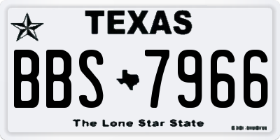 TX license plate BBS7966