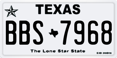 TX license plate BBS7968
