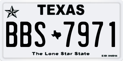 TX license plate BBS7971