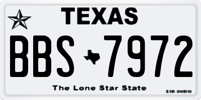 TX license plate BBS7972