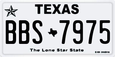 TX license plate BBS7975