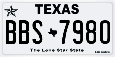 TX license plate BBS7980