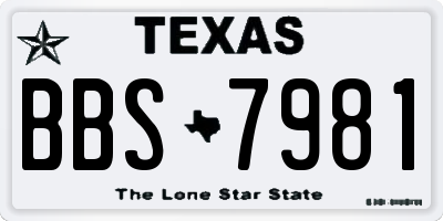 TX license plate BBS7981