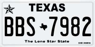 TX license plate BBS7982