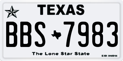 TX license plate BBS7983