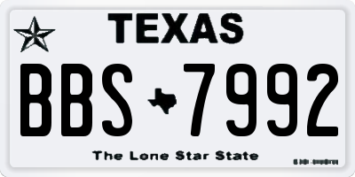 TX license plate BBS7992