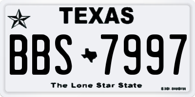 TX license plate BBS7997