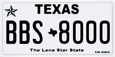 TX license plate BBS8000