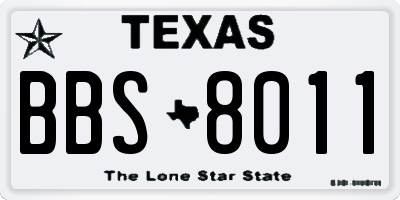 TX license plate BBS8011