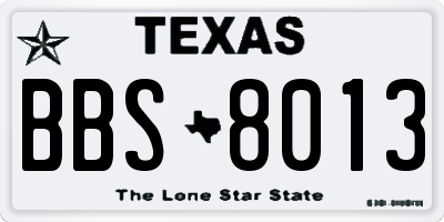 TX license plate BBS8013