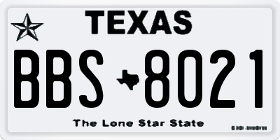 TX license plate BBS8021