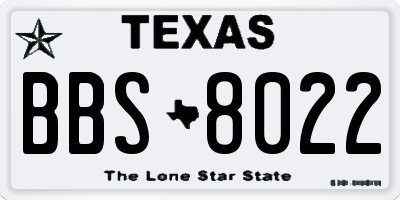 TX license plate BBS8022