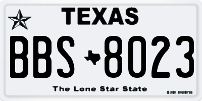 TX license plate BBS8023