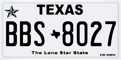 TX license plate BBS8027