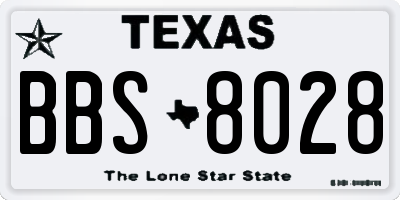 TX license plate BBS8028
