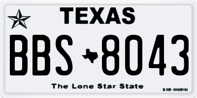 TX license plate BBS8043