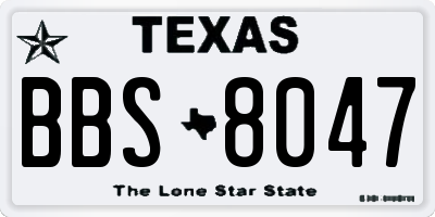 TX license plate BBS8047