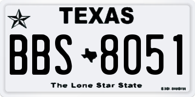 TX license plate BBS8051
