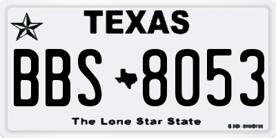 TX license plate BBS8053