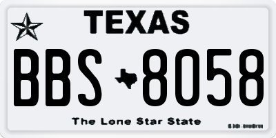 TX license plate BBS8058
