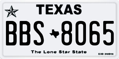 TX license plate BBS8065