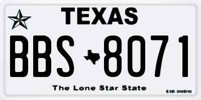 TX license plate BBS8071