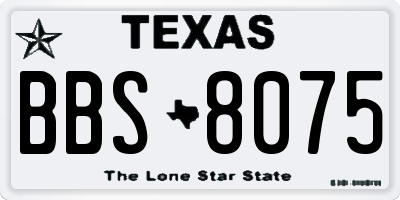 TX license plate BBS8075