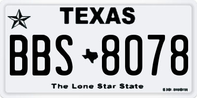 TX license plate BBS8078