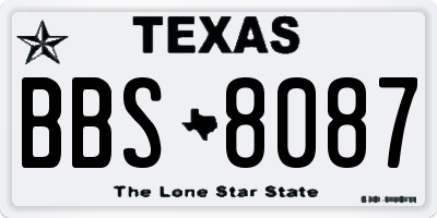 TX license plate BBS8087
