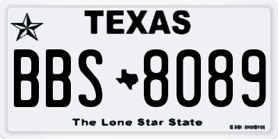 TX license plate BBS8089