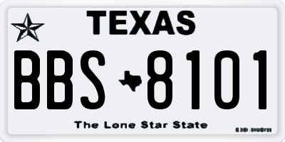 TX license plate BBS8101