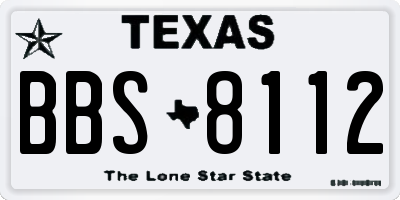 TX license plate BBS8112