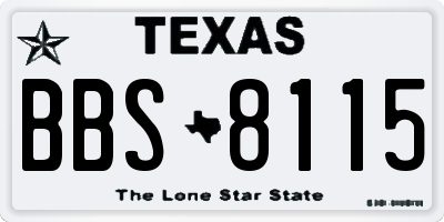 TX license plate BBS8115