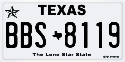 TX license plate BBS8119