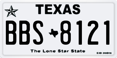 TX license plate BBS8121